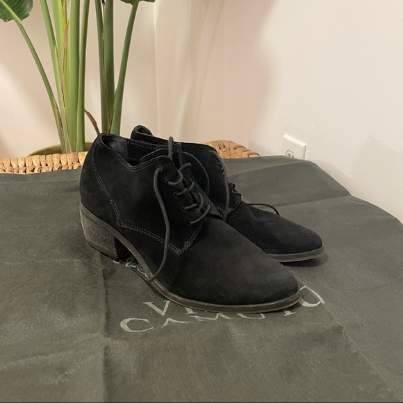 Vince Camuto black suede heeled booties - Picture 2 of 6